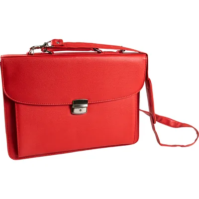 Q-CONNECT Cartera Portadocumentos Q-Connect con Correa Cierre Metalico y Departamentos Interiores Color Rojo 390X280