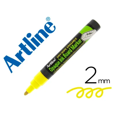 ARTLINE Rotulador Artline Pizarra EPD-4 Color Amarillo Fluorescente Opaque Ink Board Punta Redonda 2 MM