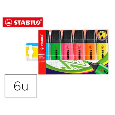 STABILO Rotulador Stabilo Boss Fluorescente 70 Estuche de 6 Unidades Colores Surtidos