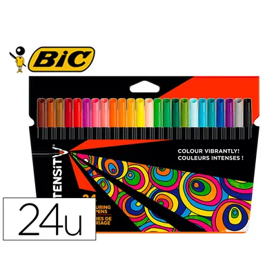 BIC Rotulador Bic Intensity Estuche de 24 Colores Surtidos