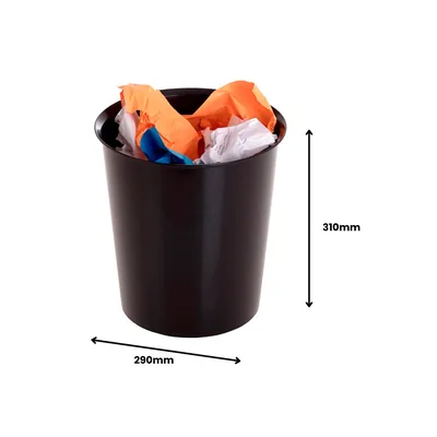 ARCHIVO 2000 Papelera Plastico Archivo 2000 Color Negro Capacidad 18 Litros con Opcion Aro Sujetabolsa 290X310 MM