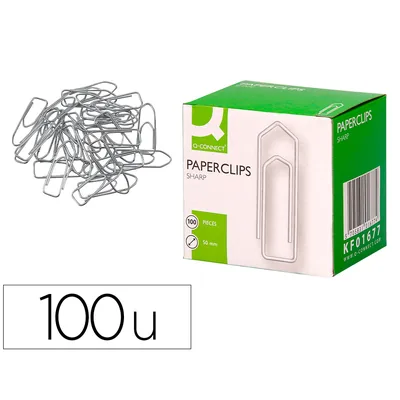 Q-CONNECT Clips Galvanizados Q-Connect N º4 50 MM Caja de 100 Unidades