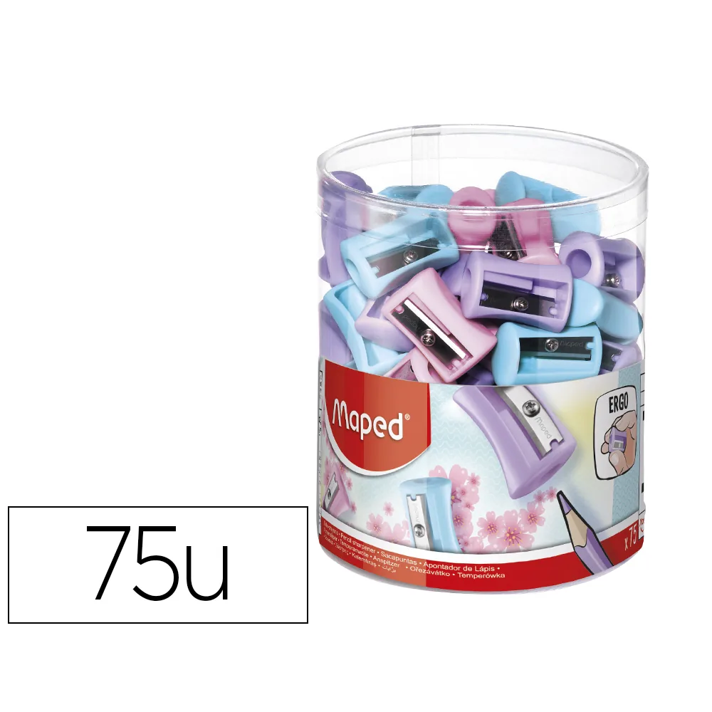 Sacapuntas Maped Plastico Vivo 1 Uso Colores Pastel Surtidos