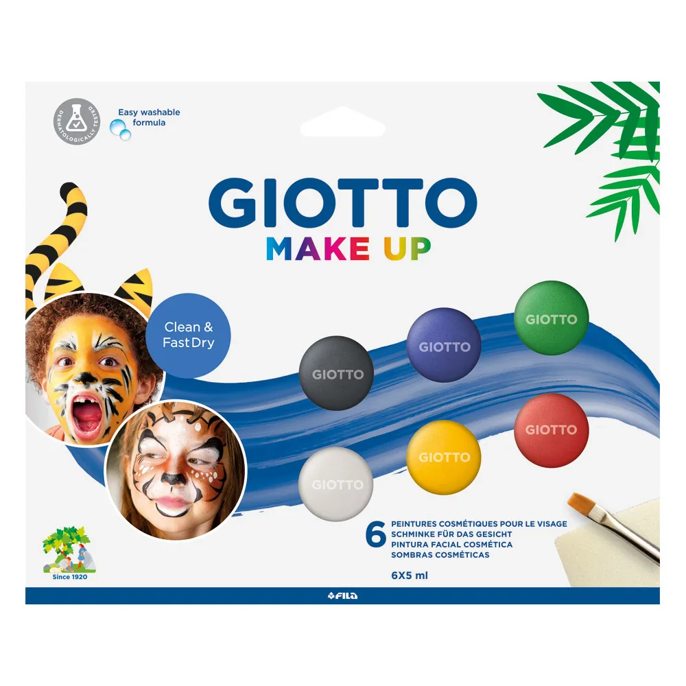 Set Giotto Make Up Pintura Facial 6 Botes 5 ML Colores Clasicos