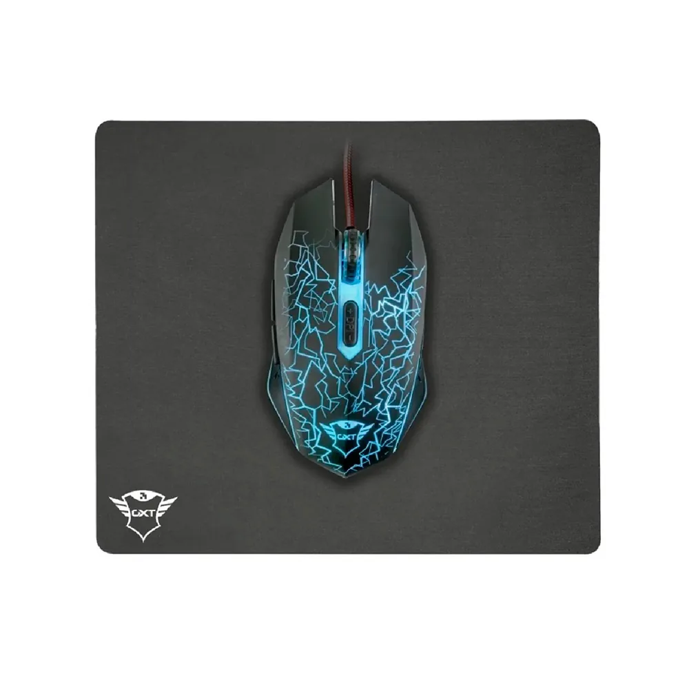 Pack Alfombrilla + Raton Optico Trust Gaming GXT783 Izza Mouse & Pad 2400 Dpi 6 Botones
