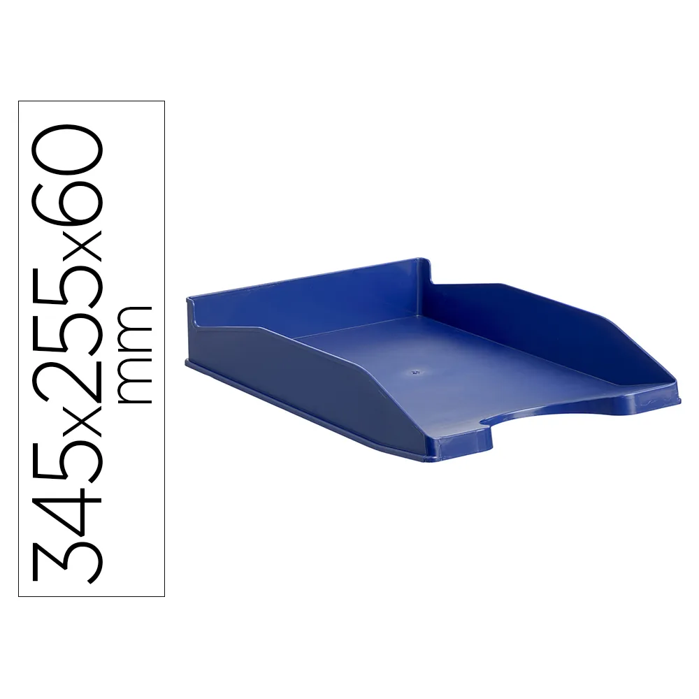 Bandeja Sobremesa Archivo 2000 Antimicrobiana Plastico Apilable 3 Posiciones DIN A4 y Folio Azul 345X255X60 MM