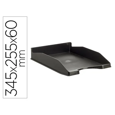 ARCHIVO 2000 Bandeja Sobremesa Archivo 2000 Antimicrobiana Plastico Apilable 3 Posiciones DIN A4 y Folio Negra 345X255X60 MM