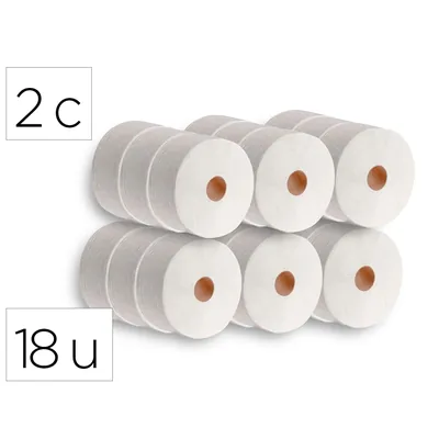 DAHI Papel Higienico Dahi Jumbo 2 Capas Celulosa Blanca 140 M Mandril 45 MM Paquete de 18 Rollos