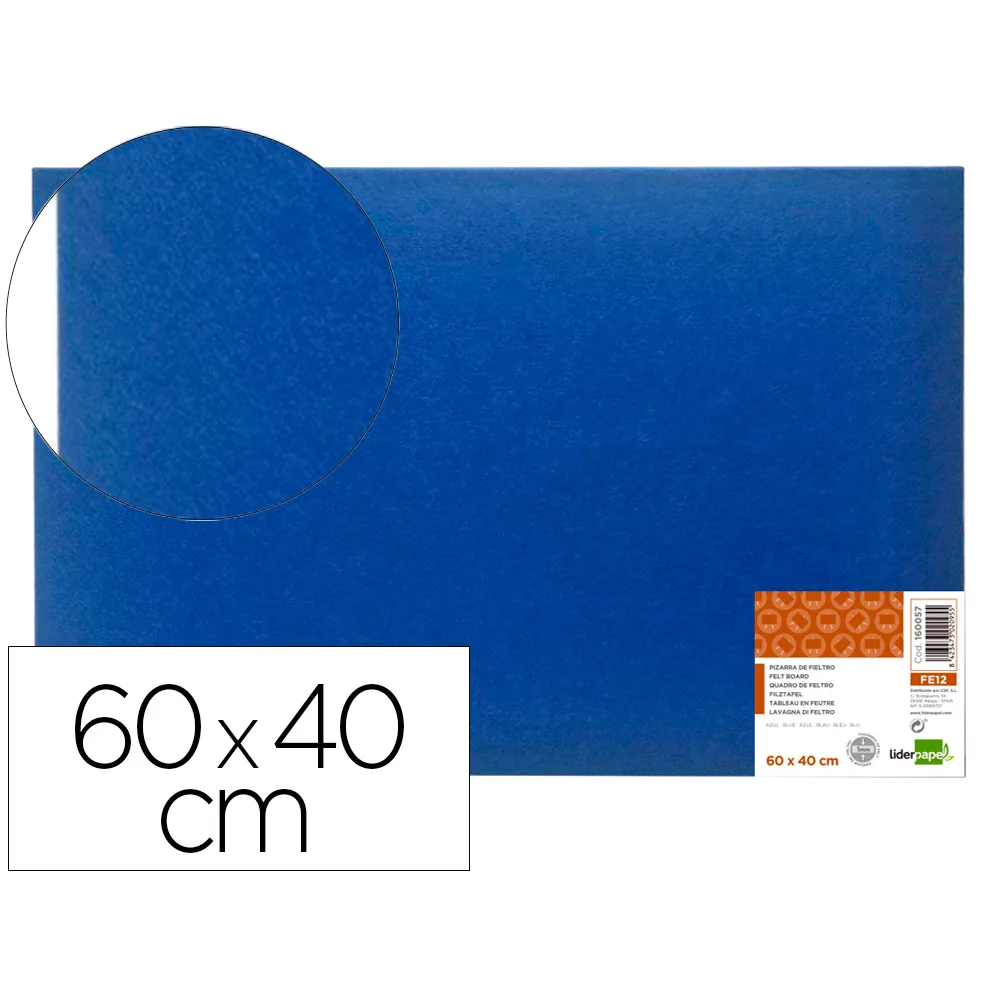 Tablero de Anuncios Liderpapel Fieltro Color Azul 40X60 CM