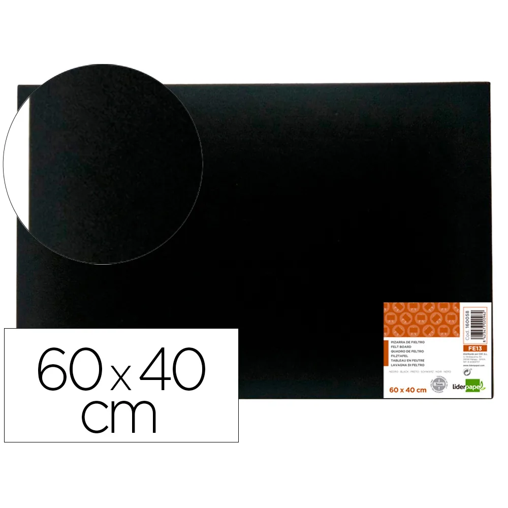 Tablero de Anuncios Liderpapel Fieltro Color Negro 40X60 CM