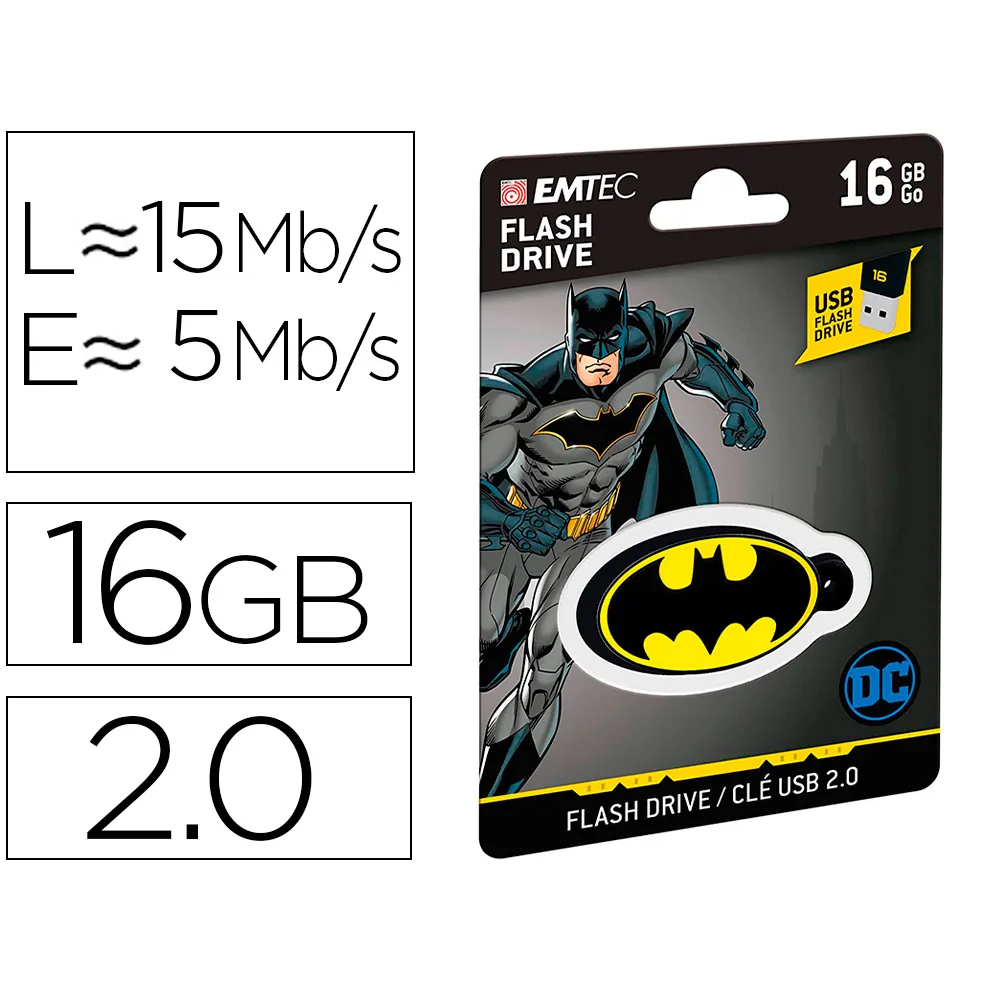Memoria Usb Emtec Flash 16 Gb Usb 2.0 Collector Batman