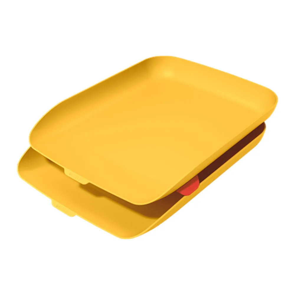 Bandeja Sobremesa Plastico Leitz Cosy Set de 2 Unidades Amarillo 274X81X407 MM
