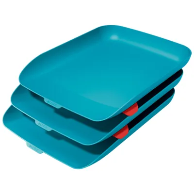 LEITZ Bandeja Sobremesa Plastico Leitz Cosy Set de 3 Unidades Azul 274X120X456 MM
