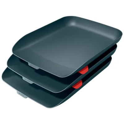 LEITZ Bandeja Sobremesa Plastico Leitz Cosy Set de 3 Unidades Gris 274X120X456 MM