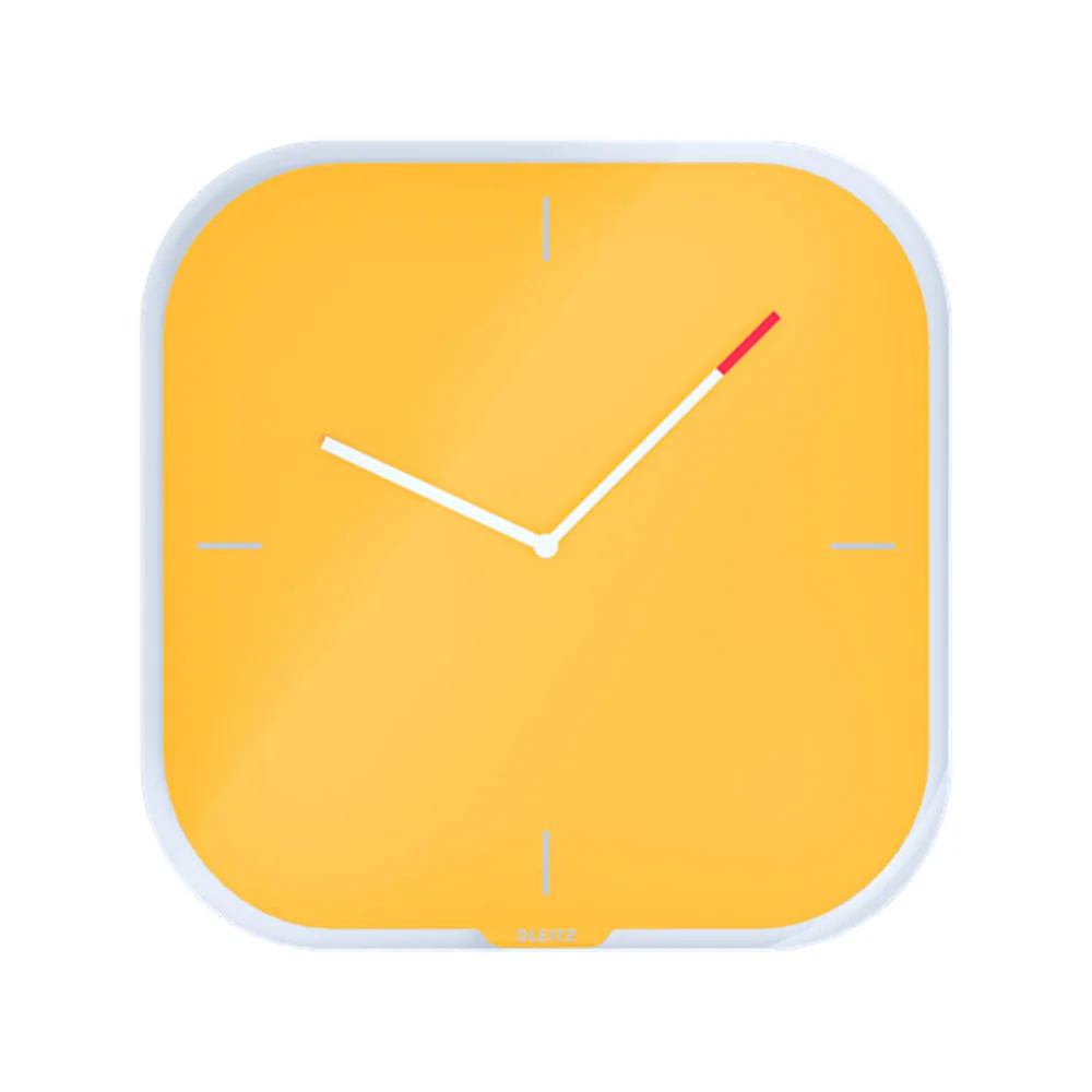 Reloj Leitz Cosy de Pared Silencioso Cristal 30X30 CM Amarillo
