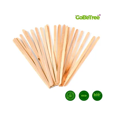 BLANCA Paletina Agitadora de Madera 14 CM para el Cafe con Funda Individual Bolsa de 1000 Unidades