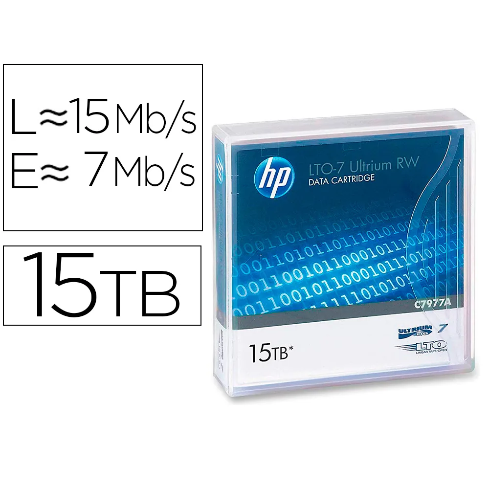 Cinta Datos Hp Lto Ultrium 7 Supl 15 Tb RW/1000 Paginas