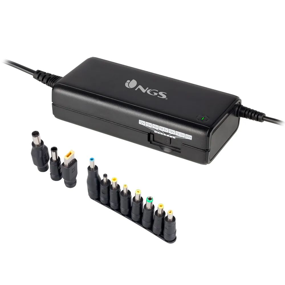 Adaptador de Corriente Ngs Manual Laptop 90W con 11 Adaptadores
