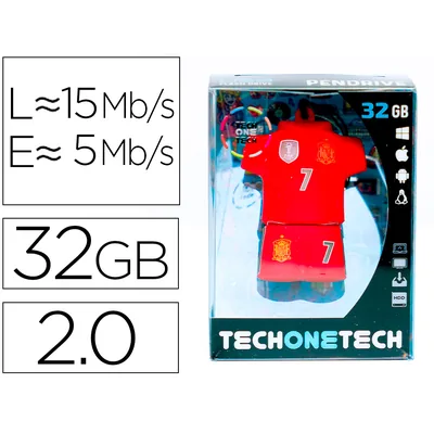 TECH ON TECH Memoria Usb Tech On Tech Seleccion Futbol España Mundial Brasil 32 Gb
