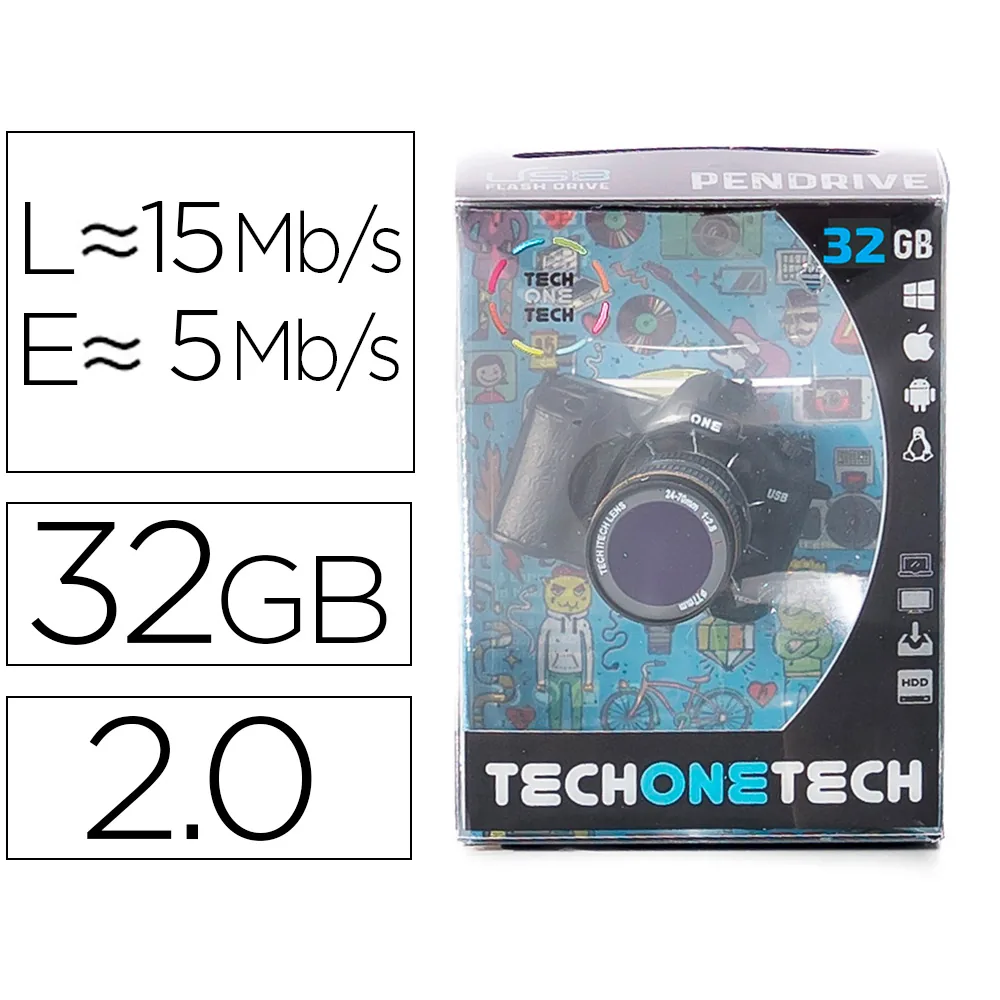 Memoria Usb Tech On Tech Camara Fotos The Perfect One 32 Gb