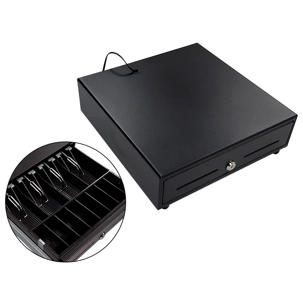 Cajon Portamonedas 8 Monederos 4 Billeteros Apertura Electrica Negro 330X335X105 MM