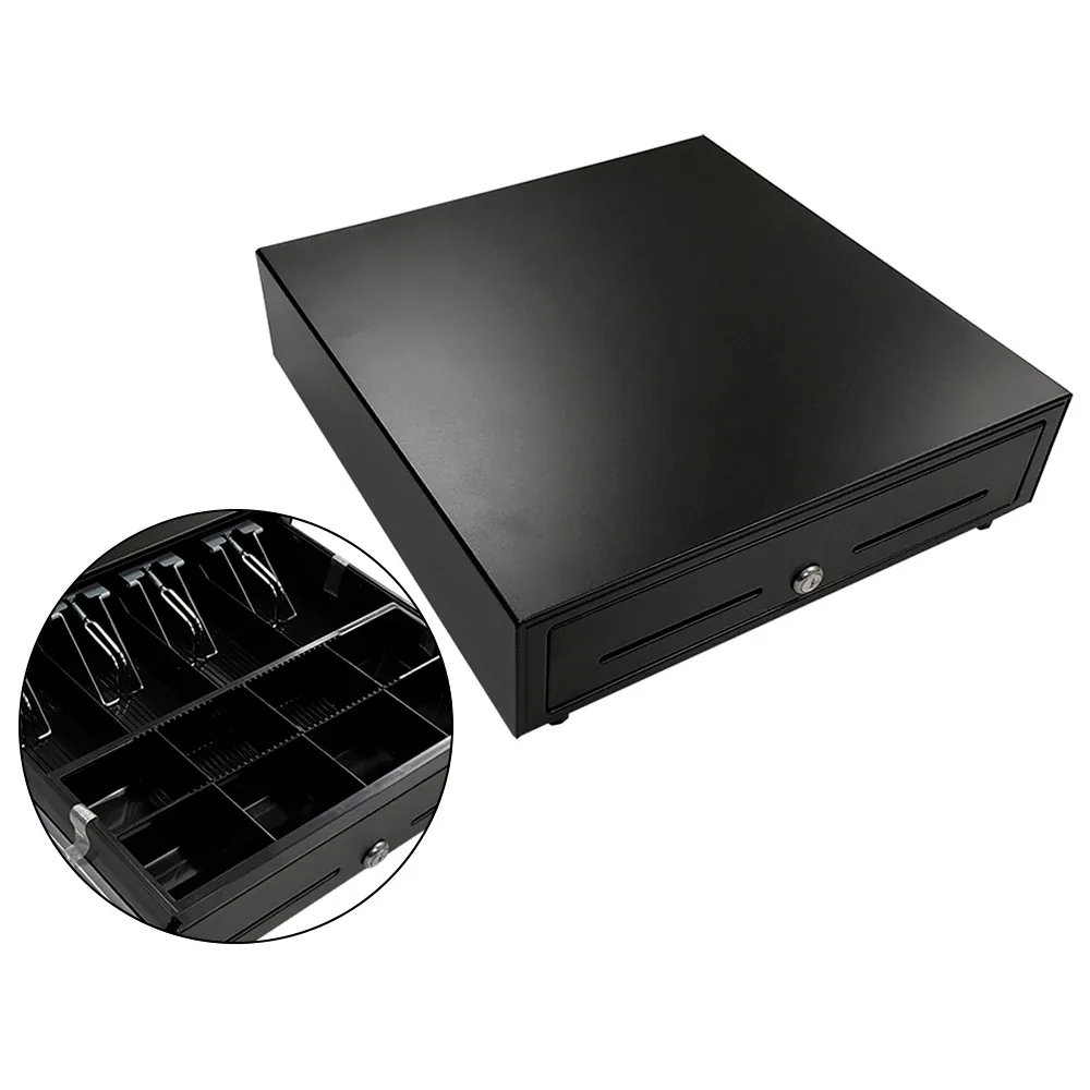 Cajon Portamonedas 8 Monederos 4 Billeteros Apertura Electrica Negro 410X415X110 MM