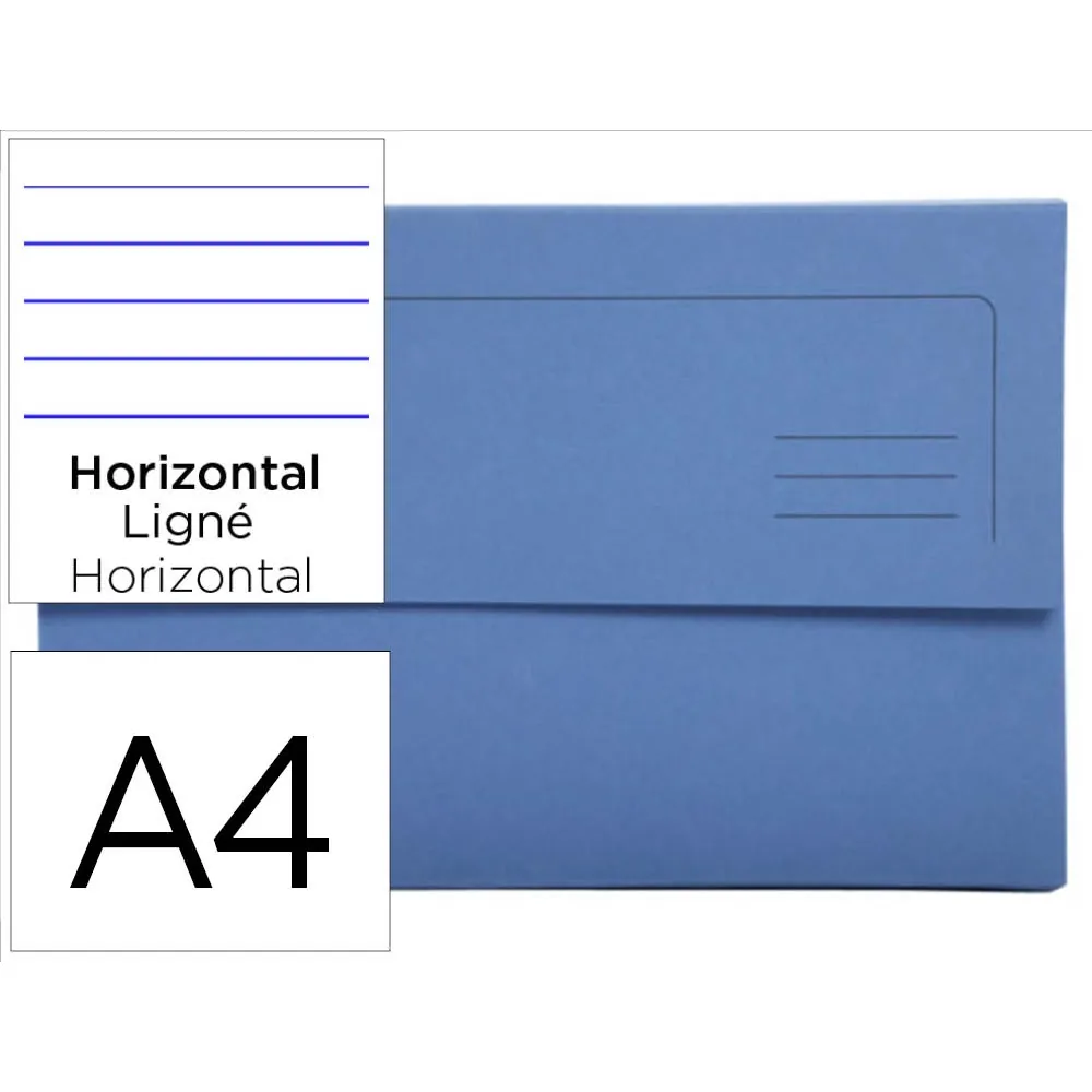 Subcarpeta Cartulina Exacompta Clean Safe Pocket Horizontal DIN A4 con 2 Solapas Azul 400 G Paquete de 5 Unidades
