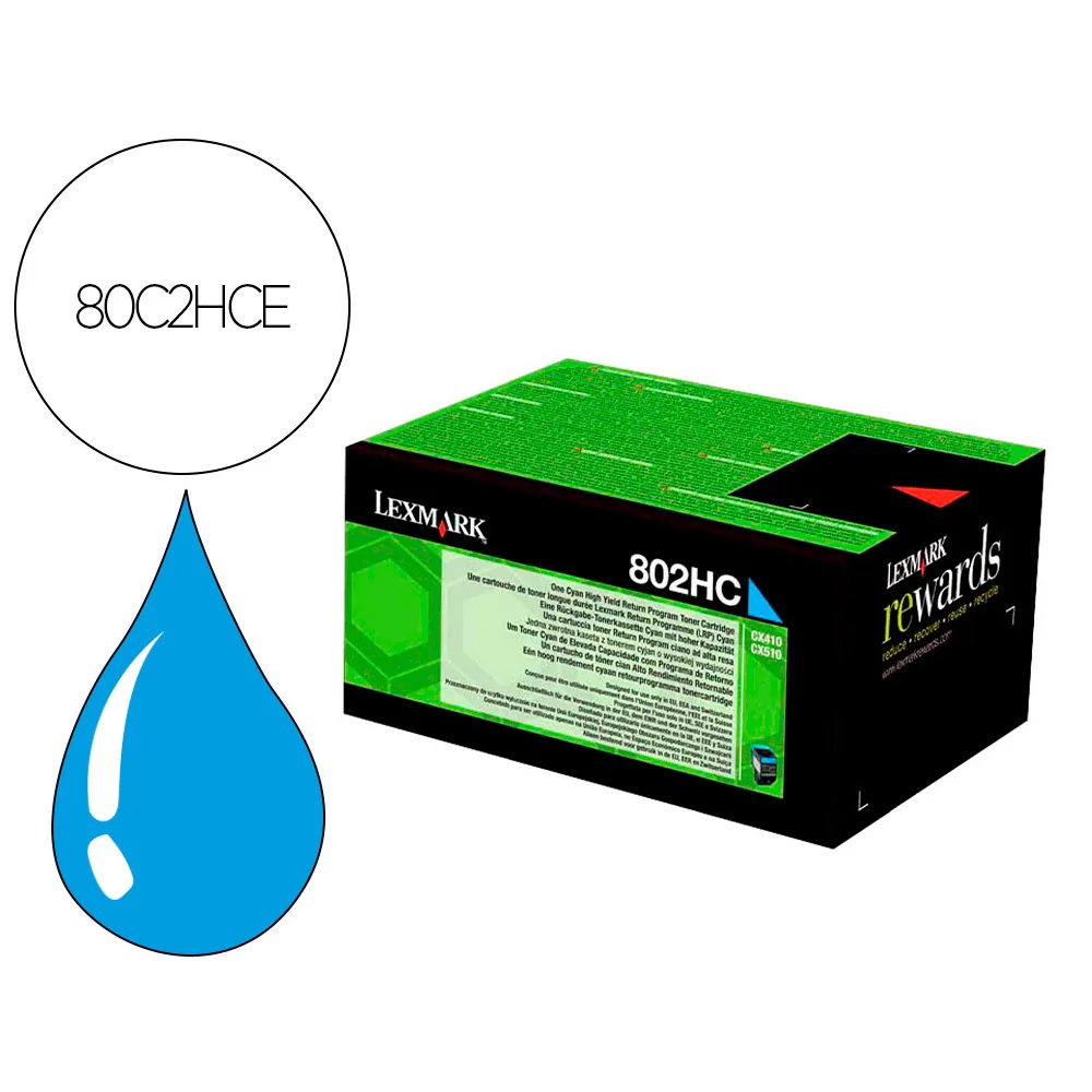 Toner Laser Lexmark 80C2HCE Cian 3000 Paginas