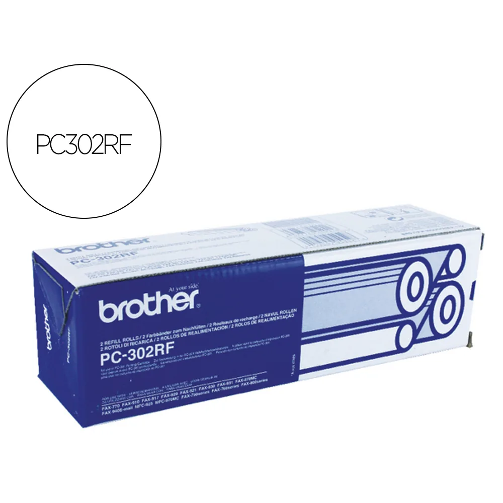 Repuesto Fax Brother PC302RF de Transferencia Termica Duracion 235 Paginas Pack de 2 Unidades