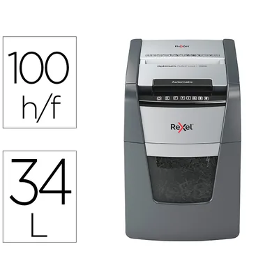 REXEL Destructora de Documentos Rexel Optimum Auto+ 100X Eu Capacidad 100 Hojas Particulas Destruye Grapas