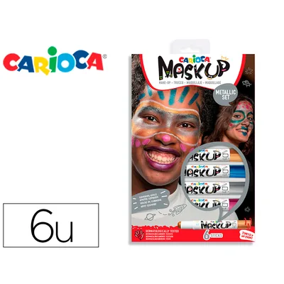 CARIOCA Barra de Maquillaje Carioca Mask Up Metallic Caja de 6 Colores Surtidos