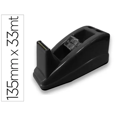 Q-CONNECT Portarrollo Sobremesa Q-Connect Plastico para Cinta de 33 M Color Negro 135X58X60 MM