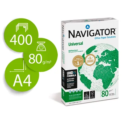 NAVIGATOR Papel Fotocopiadora Navigator DIN A4 80 Gramos Paquete de 400 Hojas