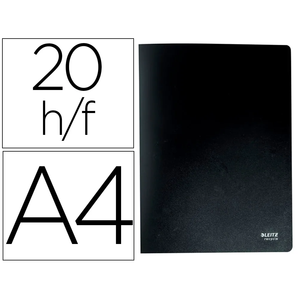 Carpeta Leitz Recycle Escaparate DIN A4 20 Fundas Polipropileno Negro