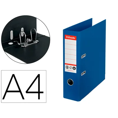ESSELTE Archivador de Palanca Esselte N 1 DIN A4 Carton Forrado 100%RECICLADO Lomo 75 MM Azul Vivida