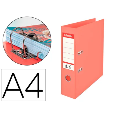 ESSELTE Archivador de Palanca Esselte Colour Breeze Carton Forrado Pvc DIN A4 Lomo 75 MM Color Coral