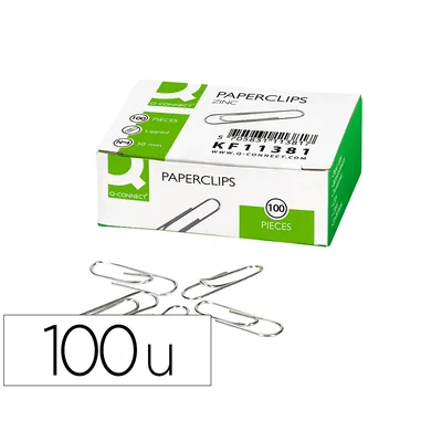 Q-CONNECT Clips Zinc Q-Connect N 4 Labiados 50 MM Caja de 100 Unidades