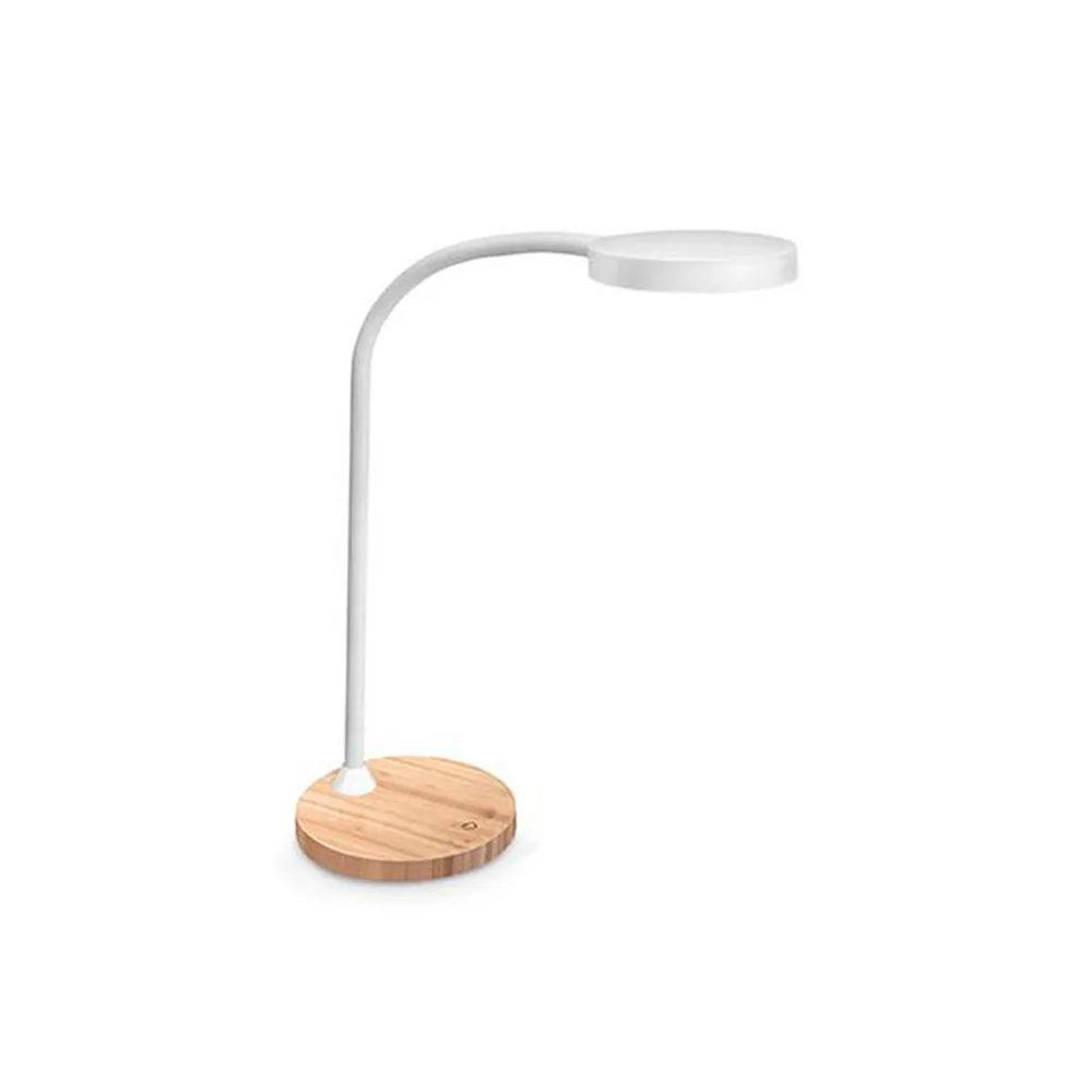 Lampara de Escritorio Cep Led 5,46W 300LM Brillo Regulable Cabeza Orientable Blanco y Madera