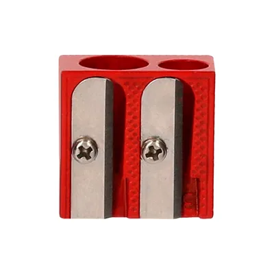 LIDERPAPEL Sacapuntas Liderpapel Metalico Cuña 2 Usos Color Rojo