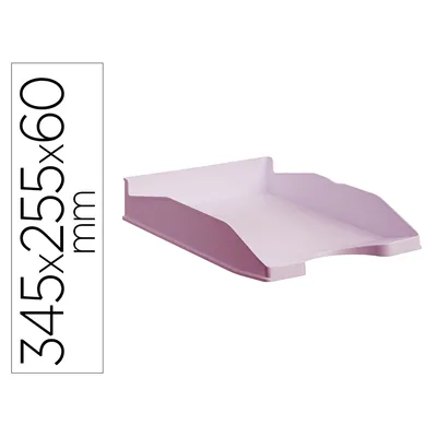 ARCHIVO 2000 Bandeja Sobremesa Archivo 2000 Antimicrobiana Plastico Apilable 3 Posiciones DIN A4 y Folio Rosa 345X255X60 MM