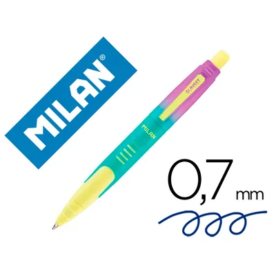 MILAN Boligrafo Milan Compact Sunset Retractil Tinta Azul Punta 1 MM Colores Surtidos