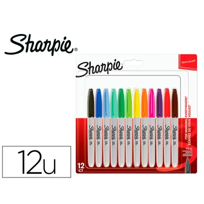 SHARPIE Rotulador Sharpie Permanente Fino Blister 12 Unidades Colores Surtidos
