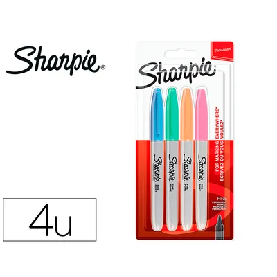 SHARPIE Rotulador Sharpie Permanente Fino Blister 4 Unidades Colores Pastel Surtidos