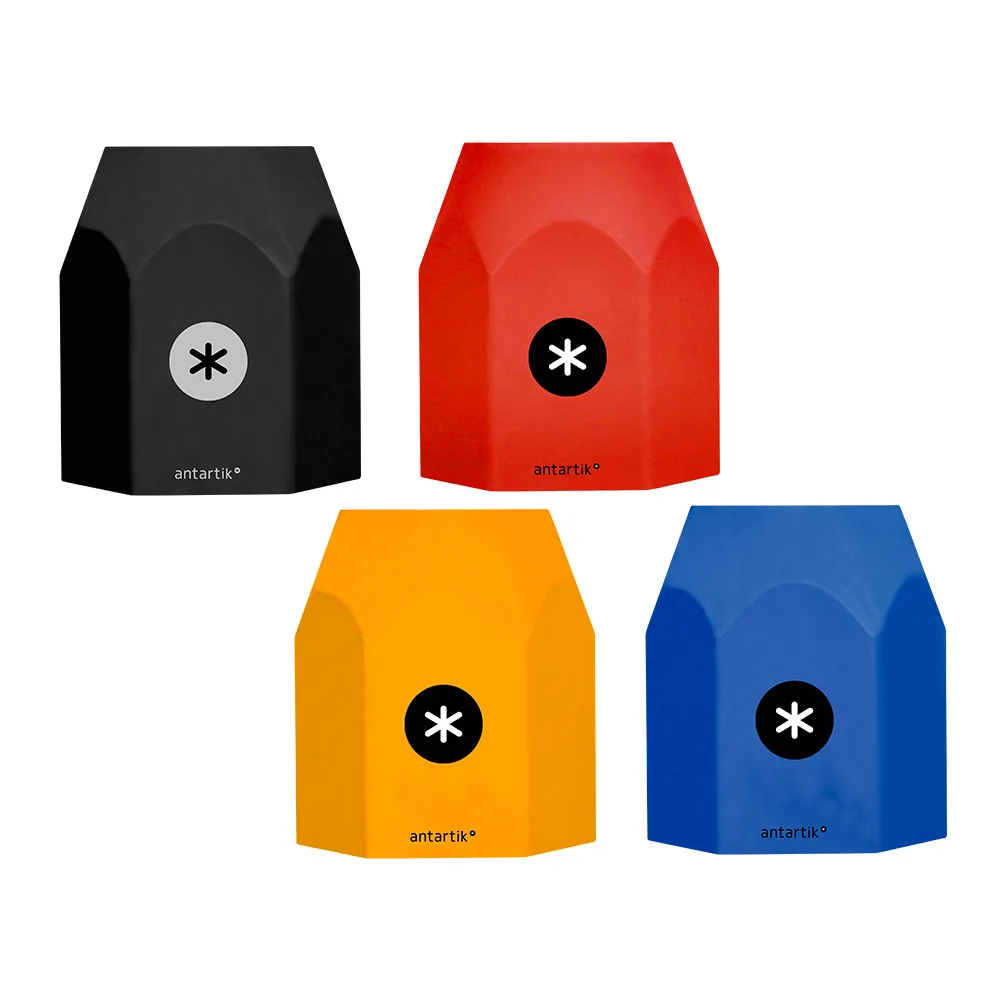 Cubilete Portalapices Antartik Azul Mostaza Negro y Rojo Opaco Silicona Hexagonal 95X85X75 MM