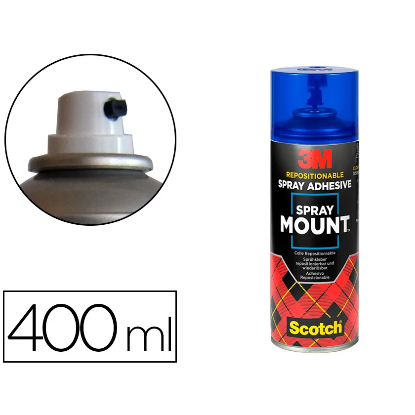 Pegamento 3M Spray Mount Adhesivo Reposicionable Bote de 400 ML