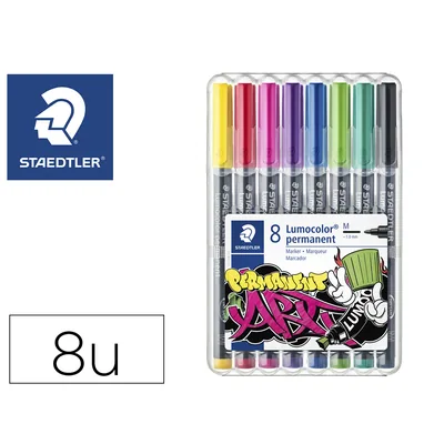 STAEDTLER Rotulador Staedtler Lumocolor Permanente Art Estuche de 8 Unidades Colores Surtidos