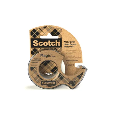 SCOTCH Cinta Adhesiva Scotch Magic Invisible 20 M X 19 MM Ecologica en Miniportarrollo