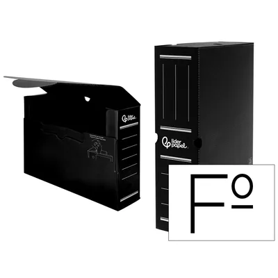 PLA Caja Archivo Definitivo Plastico Liderpapel Lomo 100 MM Negro 360X100X260 MM