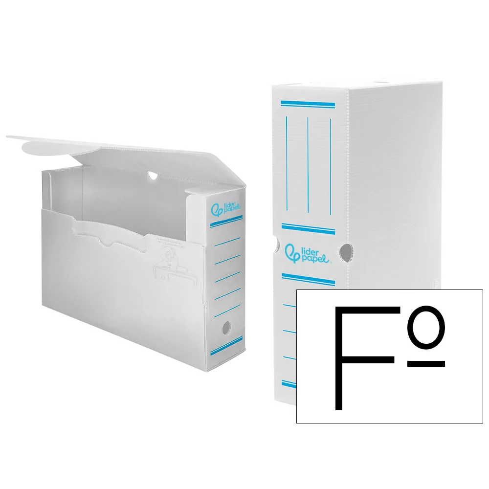 Caja Archivo Definitivo Plastico Liderpapel Lomo 100 MM Blanco 360X100X260 MM