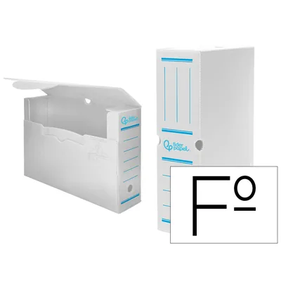 PLA Caja Archivo Definitivo Plastico Liderpapel Lomo 100 MM Blanco 360X100X260 MM